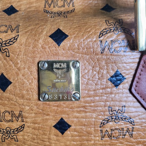 MCM Dark Tan Boston Bag - Picture 2 of 16